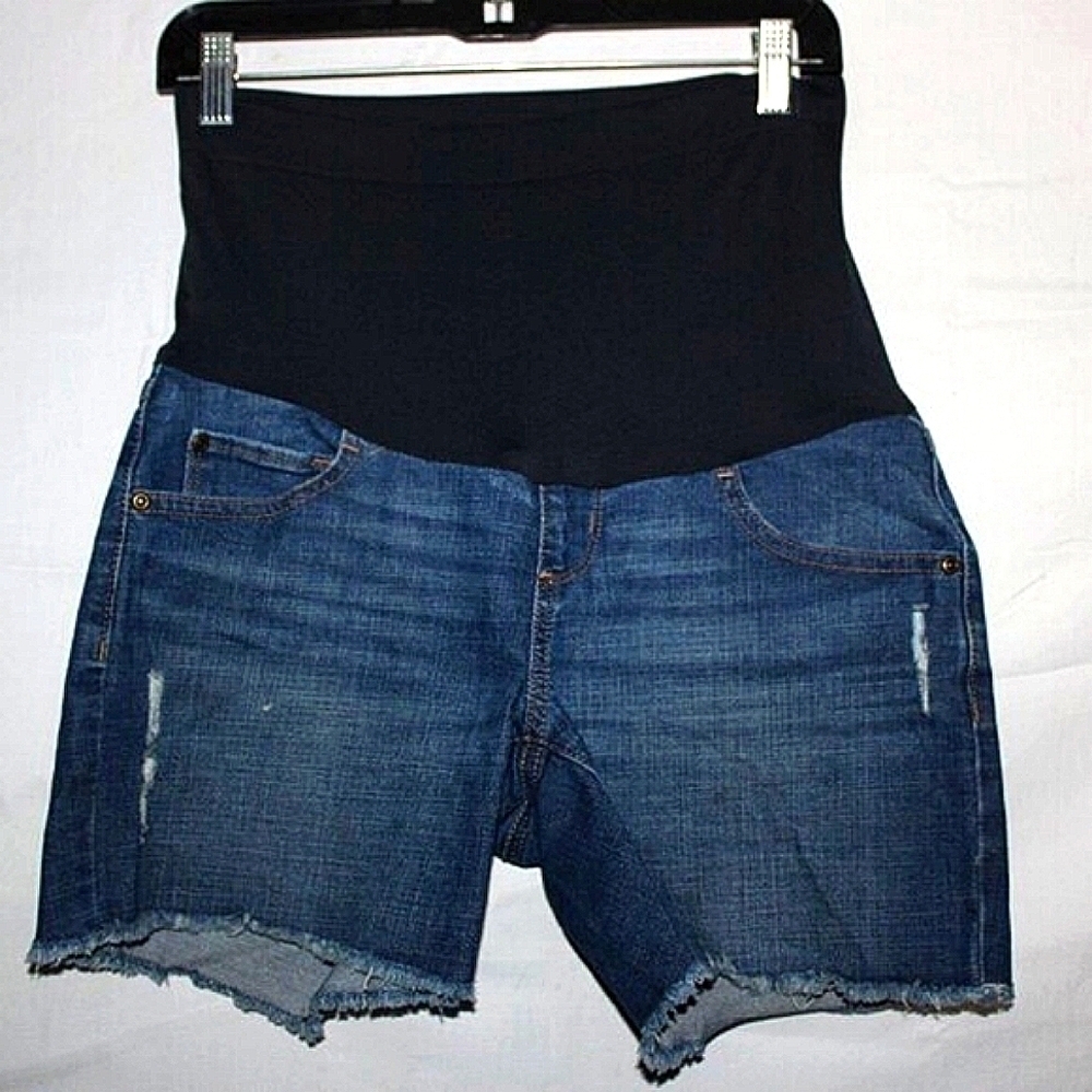 Sonoma Maternity Jean Shorts Size 2 – Distressed  Hem, Stretch Panel THRASHED